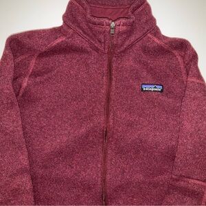Patagonia Jacket Women M Size Burgundy Color Sweater Raglan Sleeve Full Zip